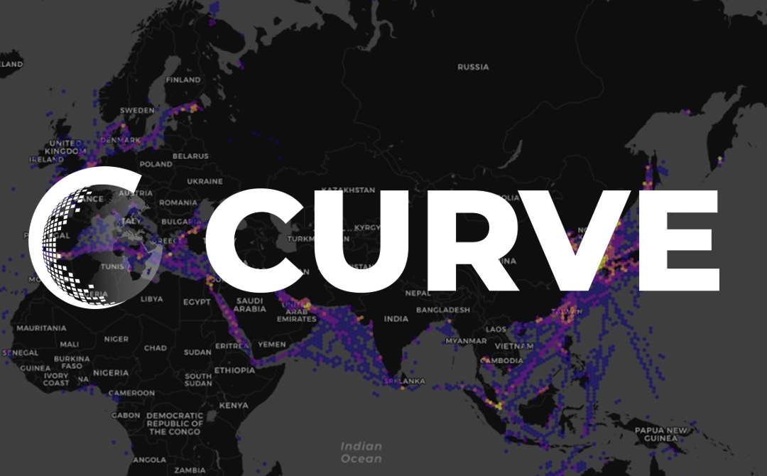 CURVE OE Logo on top of map with digital texture