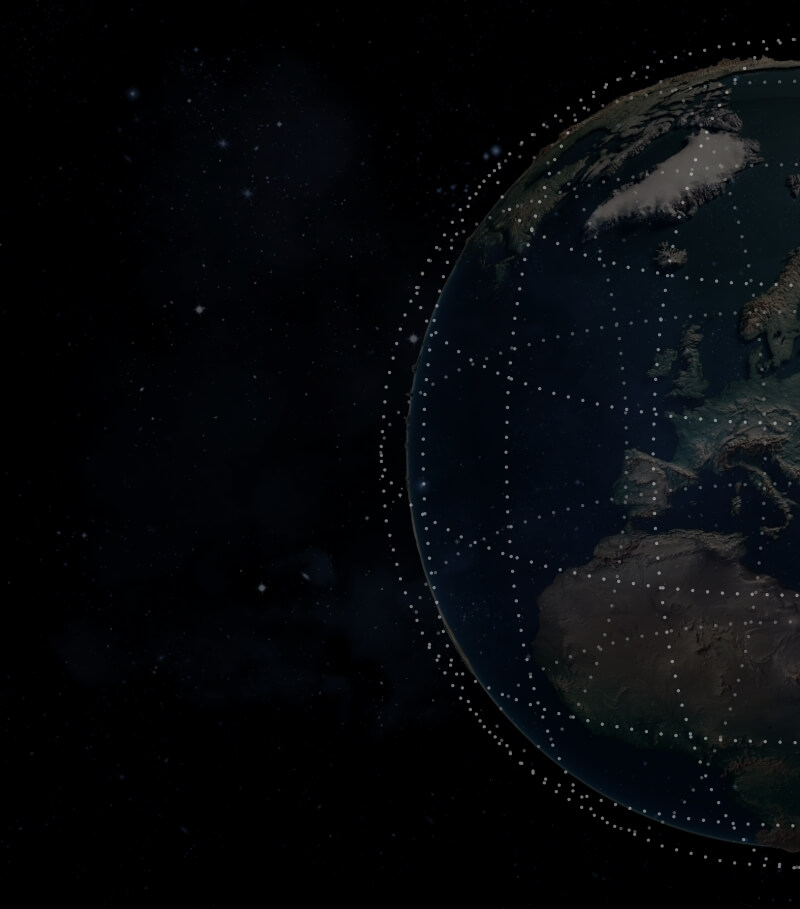 Globe digital texture in the night sky