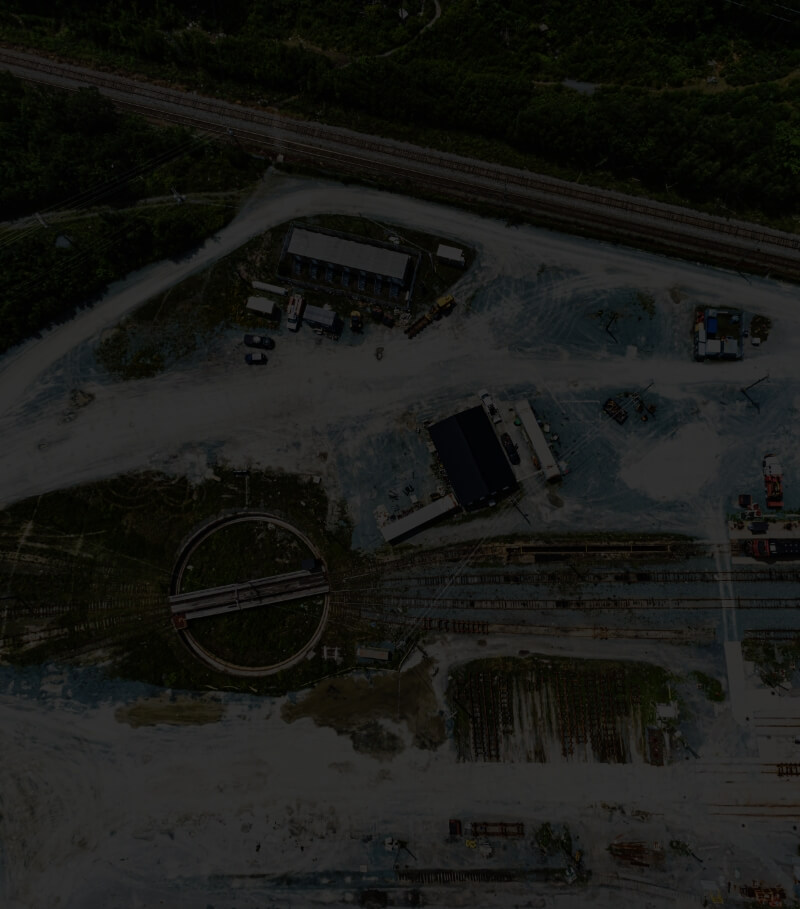Arial view of construction site