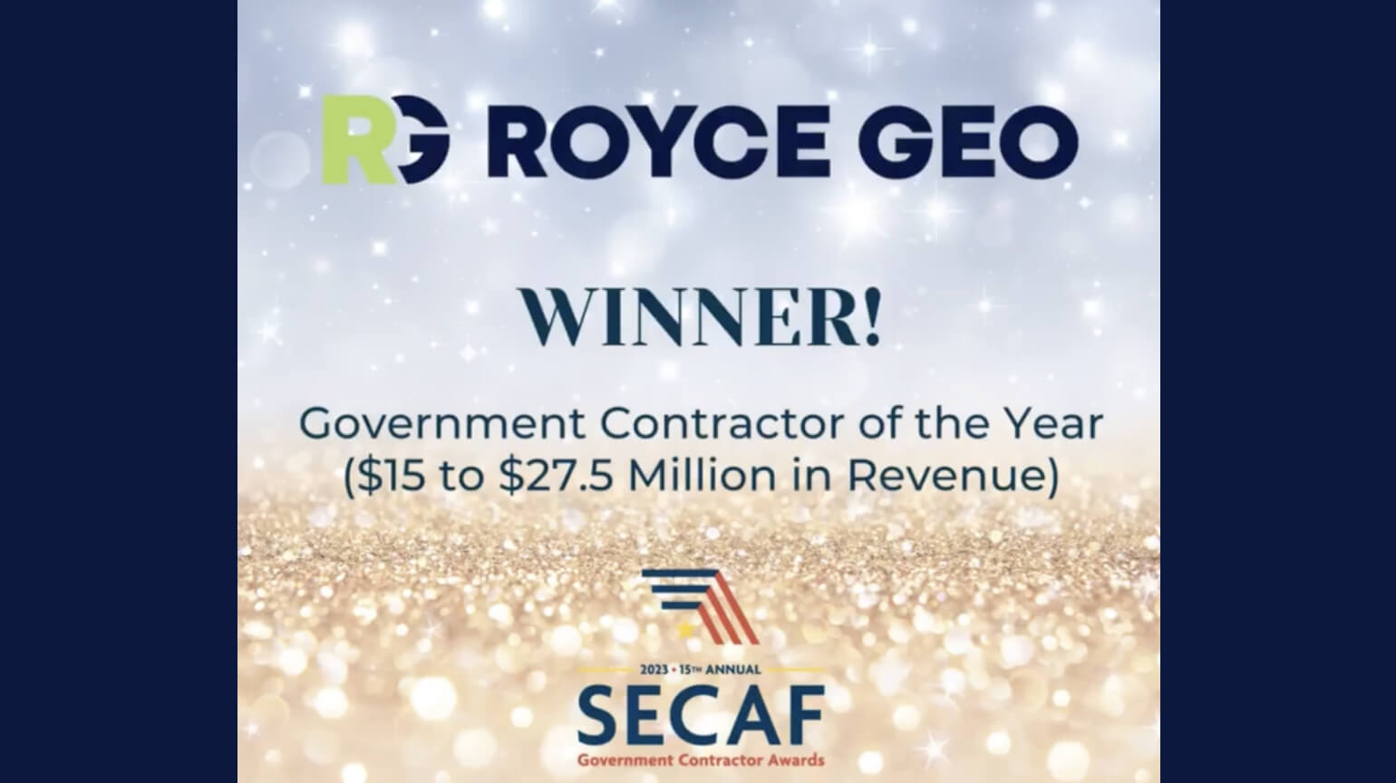 SECAF Award Banner for Government Contractor of the Year