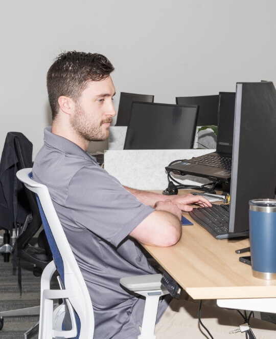 Man working on a computer