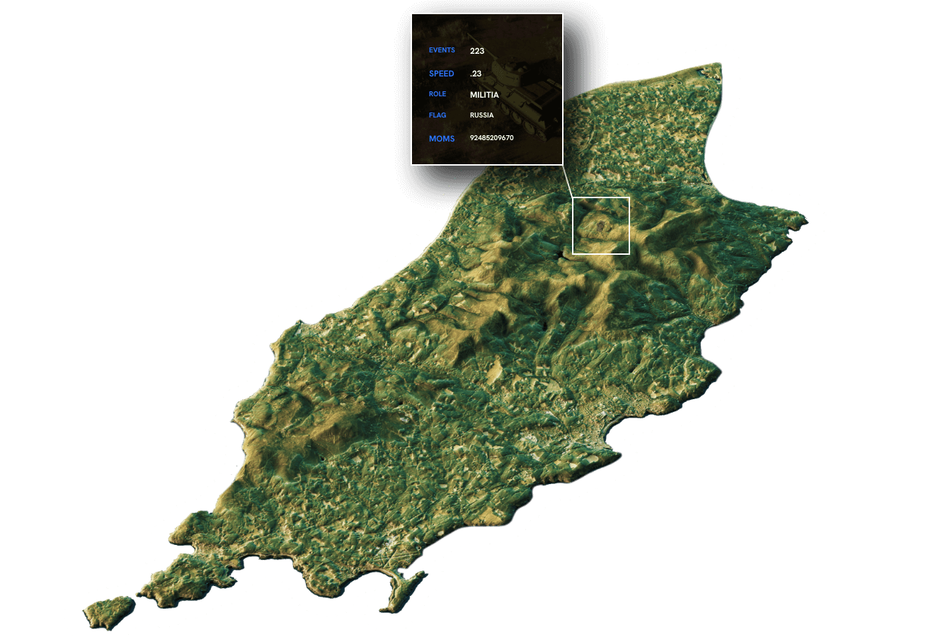 Terrain map with data points