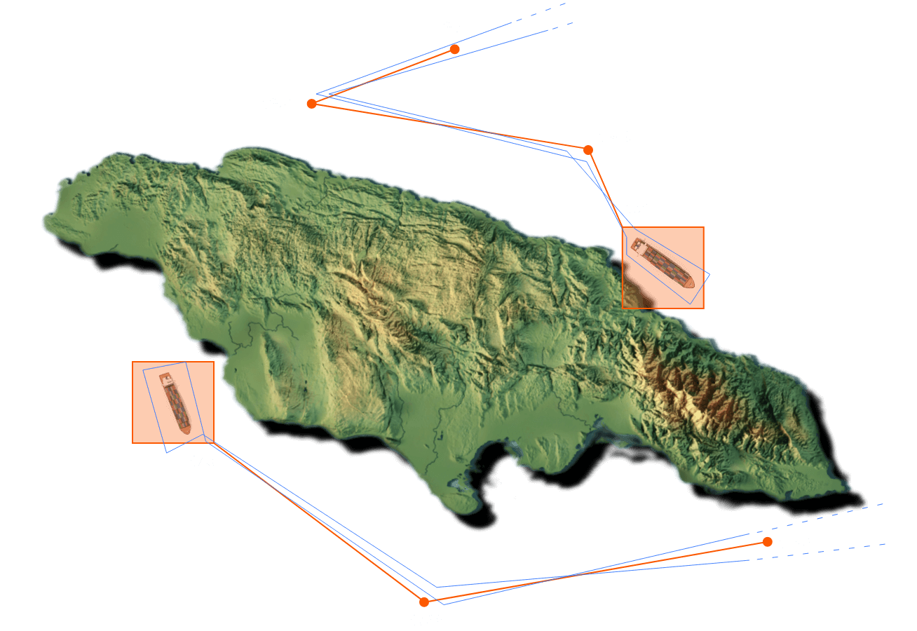 Terrain map with data points