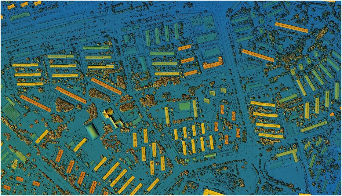 Birds eye view of satellite map