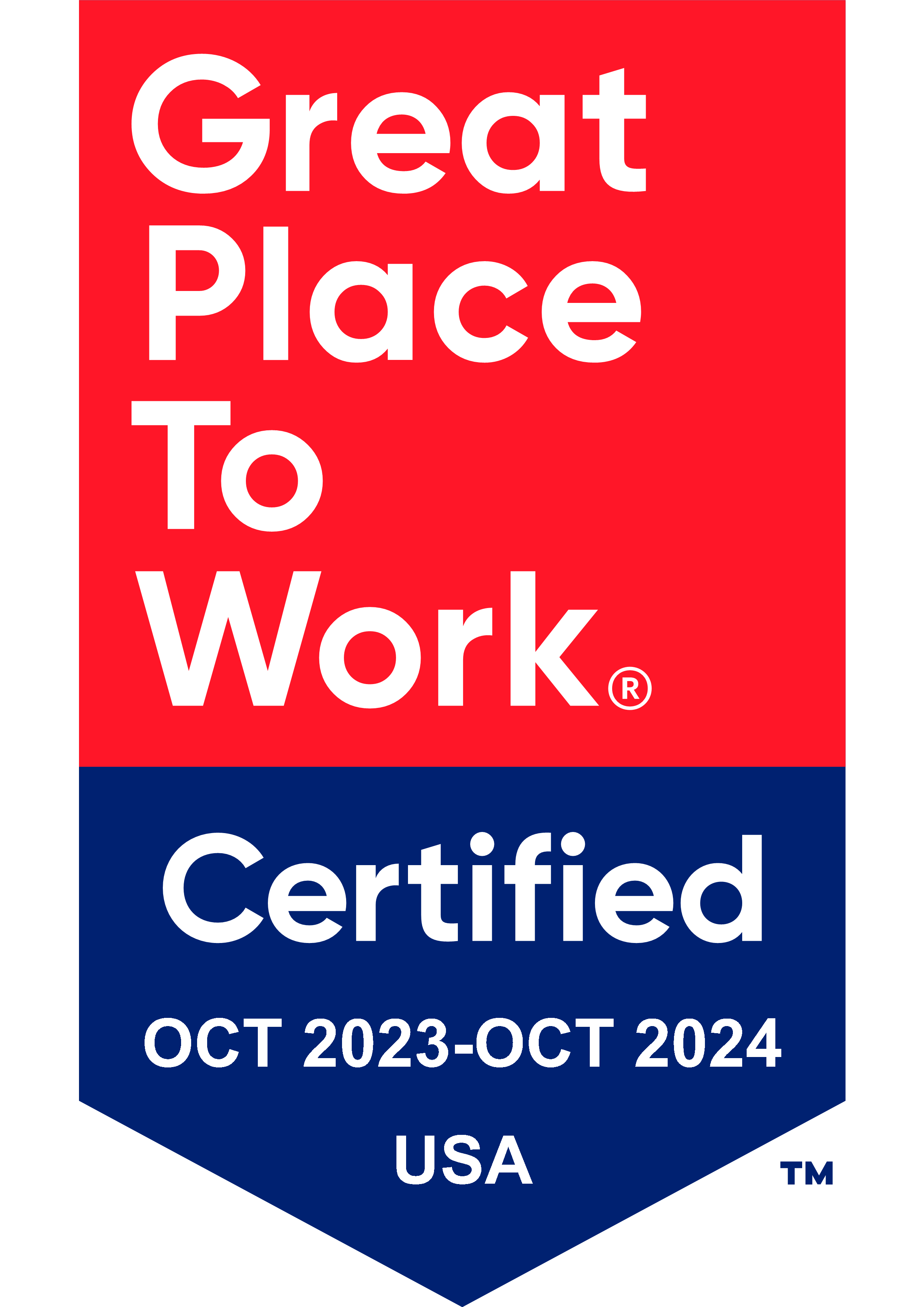 Great Place to Work Certified 2022 to 2023 logo